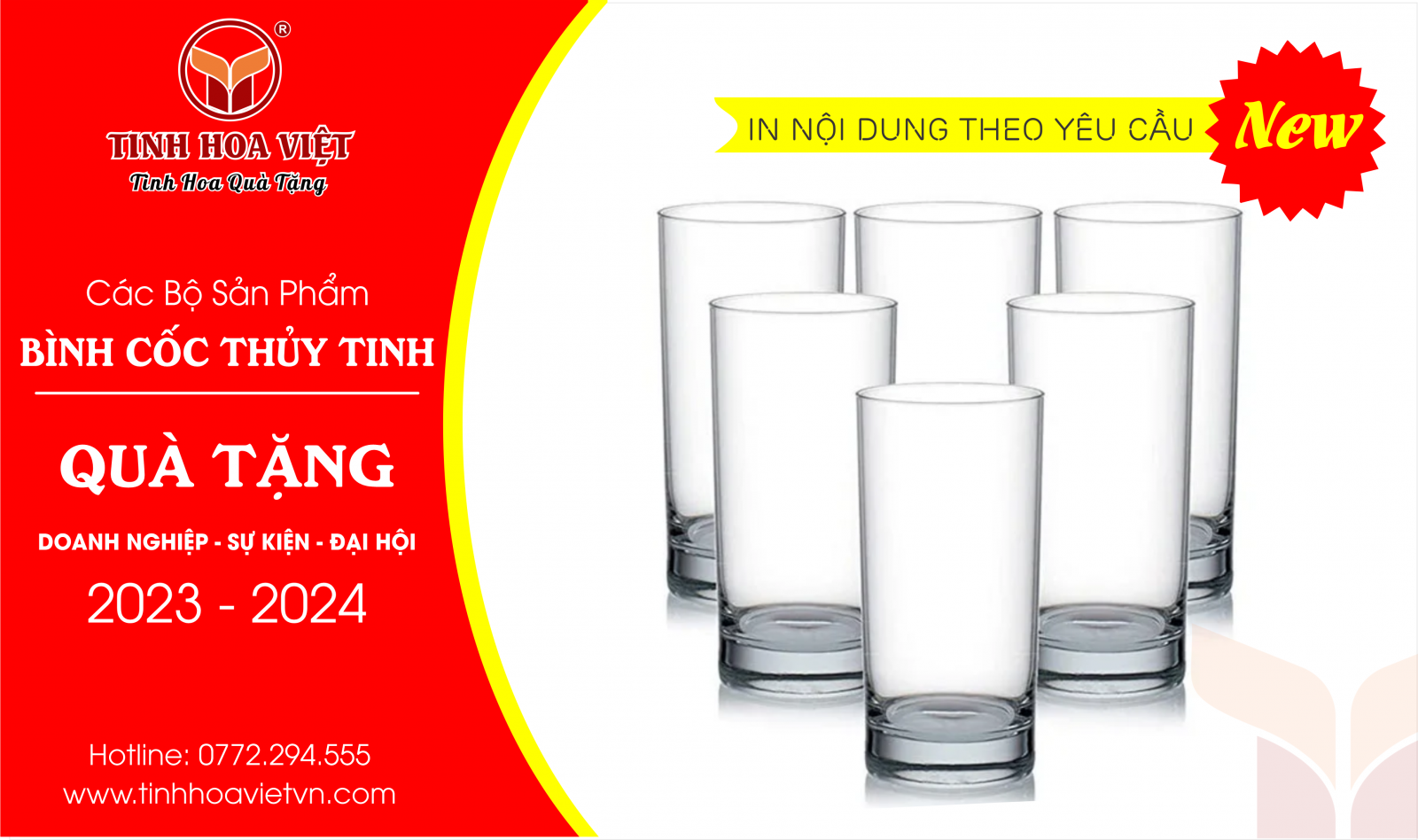 Bộ Bình cốc thủy tinh mẫu mới 202 - 2024