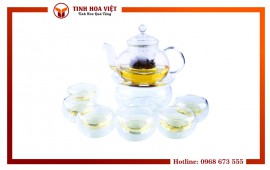 Đánh thức vị trà với bộ ấm trà thuỷ tinh độc đáo in hình logo