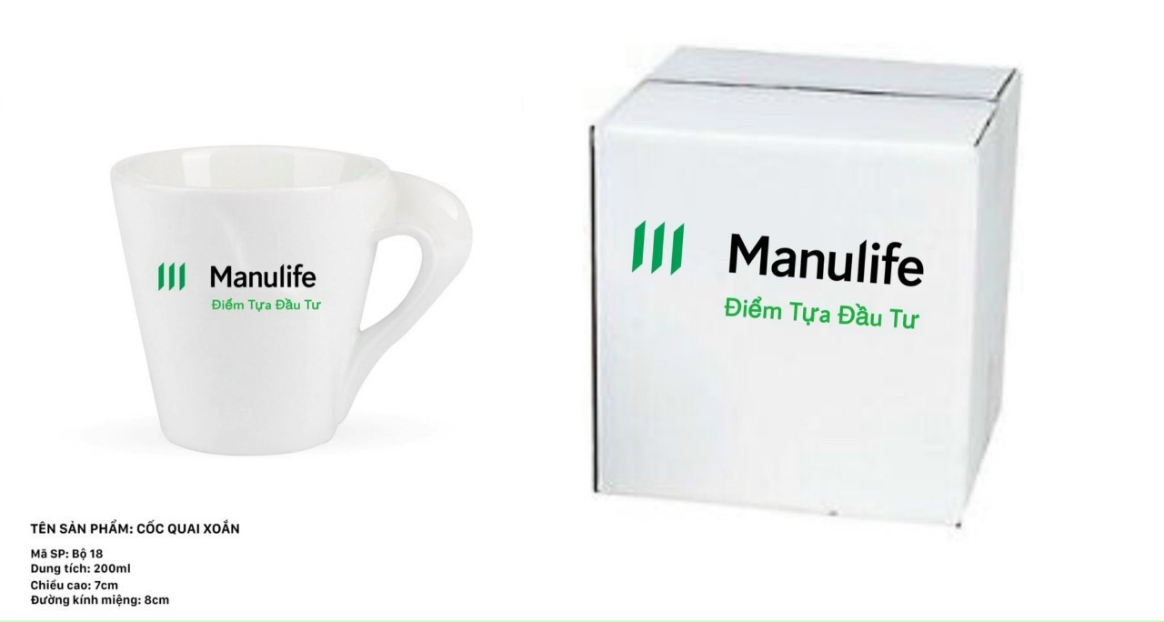 cốc sứ quà tặng lựa chọn của manulife