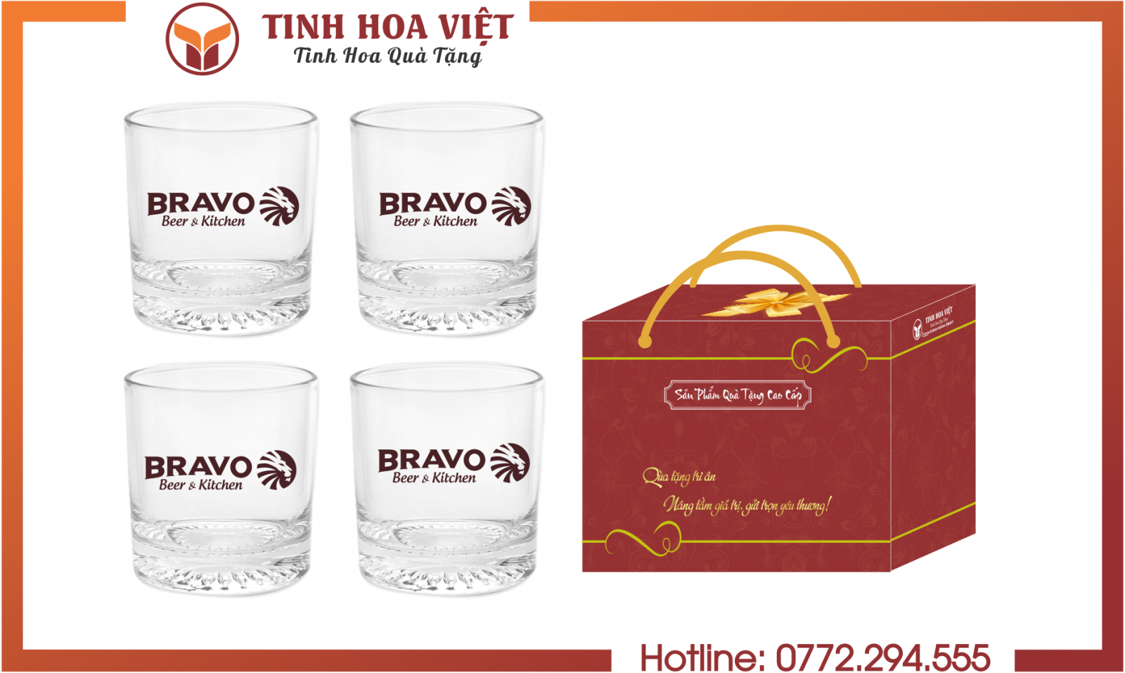 Bộ cốc thủy tinh in logo